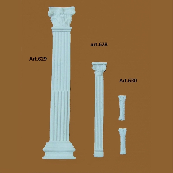 Colonna piatta in gesso h. cm.18 : Scenografie Capitelli, archi, colonne su  Presepiopiu.it